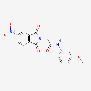 molecular formula C17H13N3O6 B3685175 N-(3-methoxyphenyl)-2-(5-nitro-1,3-dioxoisoindol-2-yl)acetamide 