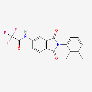 molecular formula C18H13F3N2O3 B3685279 N-[2-(2,3-dimethylphenyl)-1,3-dioxo-2,3-dihydro-1H-isoindol-5-yl]-2,2,2-trifluoroacetamide 
