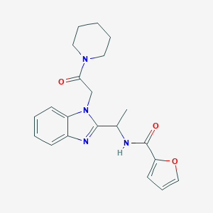 molecular formula C21H24N4O3 B368575 2-furyl-N-{[1-(2-oxo-2-piperidylethyl)benzimidazol-2-yl]ethyl}carboxamide CAS No. 943101-95-9