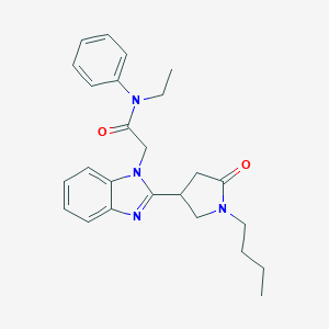 molecular formula C25H30N4O2 B368578 2-[2-(1-butyl-5-oxopyrrolidin-3-yl)benzimidazolyl]-N-ethyl-N-phenylacetamide CAS No. 912901-56-5