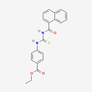 molecular formula C21H18N2O3S B3685794 Ethyl 4-{[(naphthalen-1-ylcarbonyl)carbamothioyl]amino}benzoate 