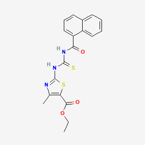 molecular formula C19H17N3O3S2 B3685839 ethyl 4-methyl-2-{[(1-naphthoylamino)carbonothioyl]amino}-1,3-thiazole-5-carboxylate 