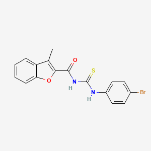 molecular formula C17H13BrN2O2S B3685842 N-[(4-bromophenyl)carbamothioyl]-3-methyl-1-benzofuran-2-carboxamide 