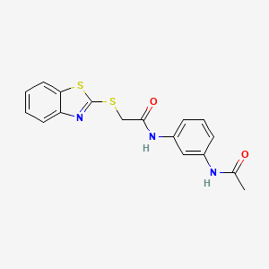 molecular formula C17H15N3O2S2 B3685857 N~1~-[3-(ACETYLAMINO)PHENYL]-2-(1,3-BENZOTHIAZOL-2-YLSULFANYL)ACETAMIDE CAS No. 6562-36-3