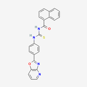 molecular formula C24H16N4O2S B3685909 N-{[4-([1,3]oxazolo[4,5-b]pyridin-2-yl)phenyl]carbamothioyl}naphthalene-1-carboxamide 