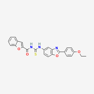 molecular formula C25H19N3O4S B3685922 N-({[2-(4-ethoxyphenyl)-1,3-benzoxazol-5-yl]amino}carbonothioyl)-1-benzofuran-2-carboxamide 