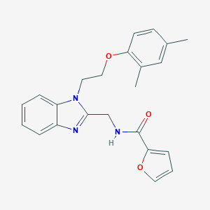 molecular formula C23H23N3O3 B368594 N-({1-[2-(2,4-dimethylphenoxy)ethyl]-1H-1,3-benzodiazol-2-yl}methyl)furan-2-carboxamide CAS No. 920114-53-0