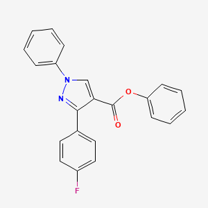 molecular formula C22H15FN2O2 B3685940 Phenyl 3-(4-fluorophenyl)-1-phenylpyrazole-4-carboxylate 
