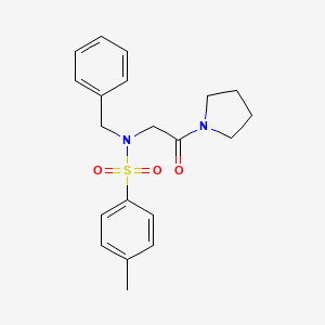 molecular formula C20H24N2O3S B3685993 N-benzyl-4-methyl-N-[2-oxo-2-(1-pyrrolidinyl)ethyl]benzenesulfonamide 