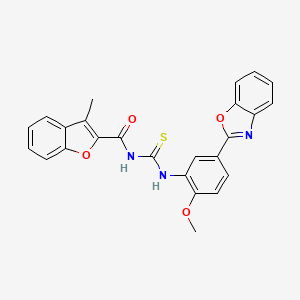molecular formula C25H19N3O4S B3686040 N-{[5-(1,3-benzoxazol-2-yl)-2-methoxyphenyl]carbamothioyl}-3-methyl-1-benzofuran-2-carboxamide 