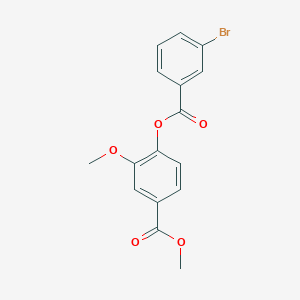 molecular formula C16H13BrO5 B3686100 Methyl 4-(3-bromobenzoyl)oxy-3-methoxybenzoate 