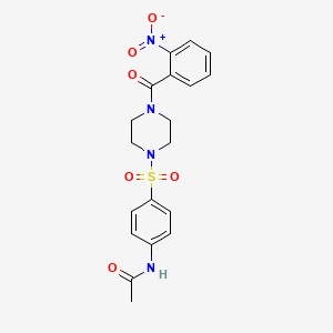 molecular formula C19H20N4O6S B3686126 N~1~-(4-{[4-(2-NITROBENZOYL)PIPERAZINO]SULFONYL}PHENYL)ACETAMIDE 