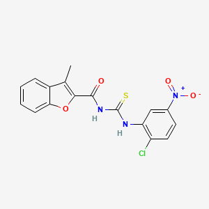 molecular formula C17H12ClN3O4S B3686137 N-{[(2-chloro-5-nitrophenyl)amino]carbonothioyl}-3-methyl-1-benzofuran-2-carboxamide 