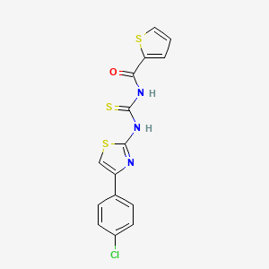 molecular formula C15H10ClN3OS3 B3686153 N-{[4-(4-chlorophenyl)-1,3-thiazol-2-yl]carbamothioyl}thiophene-2-carboxamide 