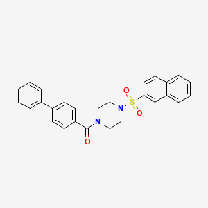 molecular formula C27H24N2O3S B3686205 Biphenyl-4-yl[4-(naphthalen-2-ylsulfonyl)piperazin-1-yl]methanone 