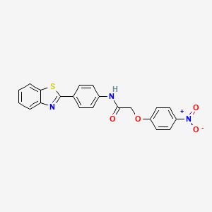 molecular formula C21H15N3O4S B3686312 N-[4-(1,3-benzothiazol-2-yl)phenyl]-2-(4-nitrophenoxy)acetamide 