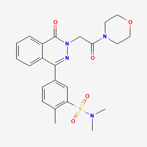 molecular formula C23H26N4O5S B3686322 N,N,2-trimethyl-5-{3-[2-(morpholin-4-yl)-2-oxoethyl]-4-oxo-3,4-dihydrophthalazin-1-yl}benzenesulfonamide 