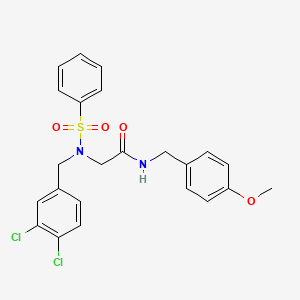 molecular formula C23H22Cl2N2O4S B3686328 N~2~-(3,4-dichlorobenzyl)-N-(4-methoxybenzyl)-N~2~-(phenylsulfonyl)glycinamide 