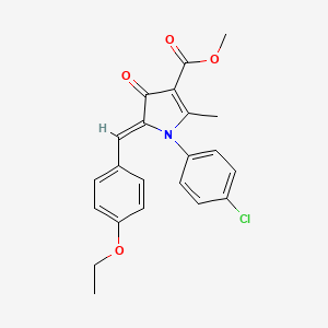 molecular formula C22H20ClNO4 B3686346 Methyl (5Z)-1-(4-chlorophenyl)-5-[(4-ethoxyphenyl)methylidene]-2-methyl-4-oxo-4,5-dihydro-1H-pyrrole-3-carboxylate 