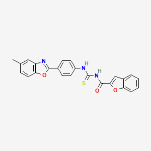molecular formula C24H17N3O3S B3686361 N-{[4-(5-methyl-1,3-benzoxazol-2-yl)phenyl]carbamothioyl}-1-benzofuran-2-carboxamide 