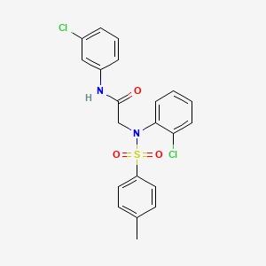 molecular formula C21H18Cl2N2O3S B3686389 N~2~-(2-chlorophenyl)-N~1~-(3-chlorophenyl)-N~2~-[(4-methylphenyl)sulfonyl]glycinamide 