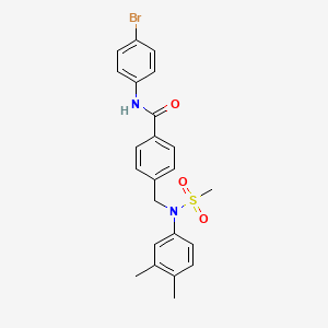 molecular formula C23H23BrN2O3S B3686394 N-(4-bromophenyl)-4-{[(3,4-dimethylphenyl)(methylsulfonyl)amino]methyl}benzamide 