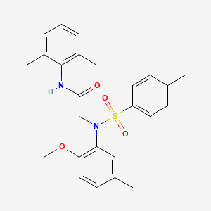 molecular formula C25H28N2O4S B3686402 N-(2,6-dimethylphenyl)-2-(2-methoxy-5-methyl-N-(4-methylphenyl)sulfonylanilino)acetamide 