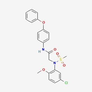 molecular formula C22H21ClN2O5S B3686411 N~2~-(5-chloro-2-methoxyphenyl)-N~2~-(methylsulfonyl)-N~1~-(4-phenoxyphenyl)glycinamide 