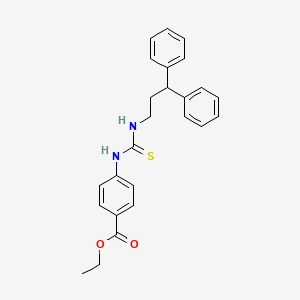 molecular formula C25H26N2O2S B3686412 Ethyl 4-(3,3-diphenylpropylcarbamothioylamino)benzoate CAS No. 6231-52-3