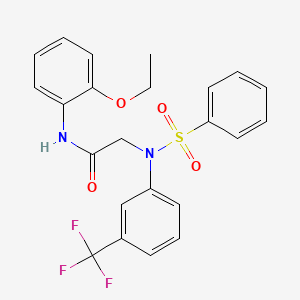 molecular formula C23H21F3N2O4S B3686440 N~1~-(2-ethoxyphenyl)-N~2~-(phenylsulfonyl)-N~2~-[3-(trifluoromethyl)phenyl]glycinamide 