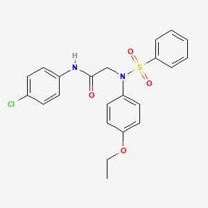 molecular formula C22H21ClN2O4S B3686499 N~1~-(4-chlorophenyl)-N~2~-(4-ethoxyphenyl)-N~2~-(phenylsulfonyl)glycinamide 