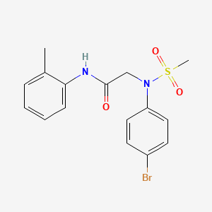 molecular formula C16H17BrN2O3S B3686592 N~2~-(4-bromophenyl)-N~1~-(2-methylphenyl)-N~2~-(methylsulfonyl)glycinamide 