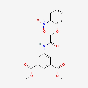 molecular formula C18H16N2O8 B3686600 Dimethyl 5-[[2-(2-nitrophenoxy)acetyl]amino]benzene-1,3-dicarboxylate 