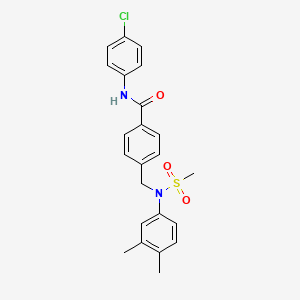 molecular formula C23H23ClN2O3S B3686655 N-(4-chlorophenyl)-4-{[(3,4-dimethylphenyl)(methylsulfonyl)amino]methyl}benzamide 