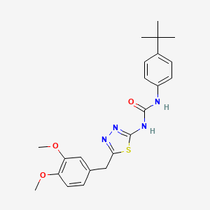 molecular formula C22H26N4O3S B3686736 N-(4-tert-butylphenyl)-N'-[5-(3,4-dimethoxybenzyl)-1,3,4-thiadiazol-2-yl]urea 