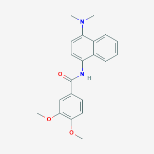 molecular formula C21H22N2O3 B3686887 N-[4-(dimethylamino)naphthalen-1-yl]-3,4-dimethoxybenzamide 
