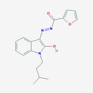 N'-[(3Z)-1-(3-methylbutyl)-2-oxo-1,2-dihydro-3H-indol-3-ylidene]furan-2-carbohydrazide
