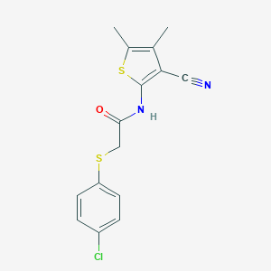 2-[(4-chlorophenyl)sulfanyl]-N-(3-cyano-4,5-dimethylthiophen-2-yl)acetamide