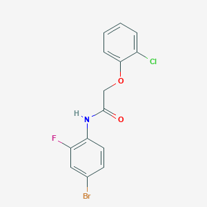 molecular formula C14H10BrClFNO2 B3687134 N-(4-bromo-2-fluorophenyl)-2-(2-chlorophenoxy)acetamide 