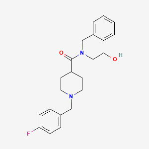 molecular formula C22H27FN2O2 B3687242 N-benzyl-1-(4-fluorobenzyl)-N-(2-hydroxyethyl)-4-piperidinecarboxamide 