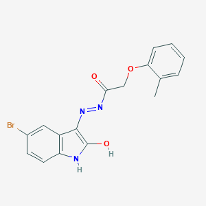 N'-[(3E)-5-bromo-2-oxo-1,2-dihydro-3H-indol-3-ylidene]-2-(2-methylphenoxy)acetohydrazide