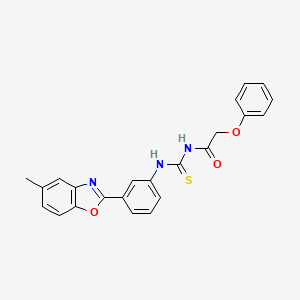 molecular formula C23H19N3O3S B3687381 N-{[3-(5-methyl-1,3-benzoxazol-2-yl)phenyl]carbamothioyl}-2-phenoxyacetamide 