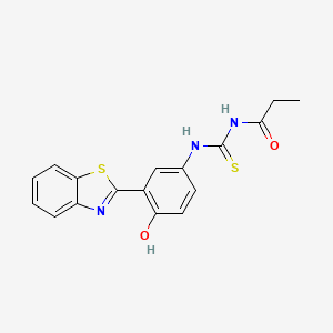 molecular formula C17H15N3O2S2 B3687404 N-({[3-(1,3-benzothiazol-2-yl)-4-hydroxyphenyl]amino}carbonothioyl)propanamide 