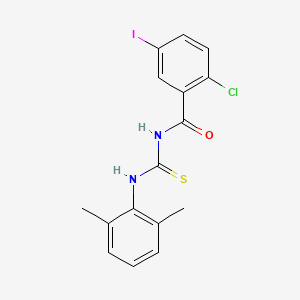 molecular formula C16H14ClIN2OS B3687444 2-chloro-N-[(2,6-dimethylphenyl)carbamothioyl]-5-iodobenzamide 