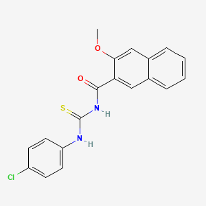molecular formula C19H15ClN2O2S B3687601 N-[(4-chlorophenyl)carbamothioyl]-3-methoxynaphthalene-2-carboxamide 