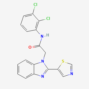 molecular formula C18H12Cl2N4OS B3687632 N-(2,3-dichlorophenyl)-2-[2-(1,3-thiazol-5-yl)-1H-benzimidazol-1-yl]acetamide 