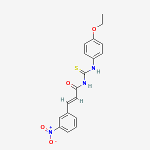 molecular formula C18H17N3O4S B3687657 N-{[(4-ethoxyphenyl)amino]carbonothioyl}-3-(3-nitrophenyl)acrylamide 