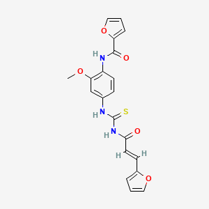 molecular formula C20H17N3O5S B3687676 N-{4-[({[3-(2-furyl)acryloyl]amino}carbonothioyl)amino]-2-methoxyphenyl}-2-furamide 