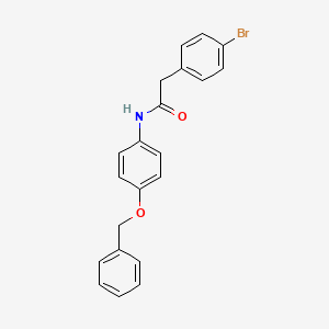 molecular formula C21H18BrNO2 B3687693 N-[4-(benzyloxy)phenyl]-2-(4-bromophenyl)acetamide 
