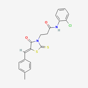 molecular formula C20H17ClN2O2S2 B3687714 N-(2-chlorophenyl)-3-[5-(4-methylbenzylidene)-4-oxo-2-thioxo-1,3-thiazolidin-3-yl]propanamide 